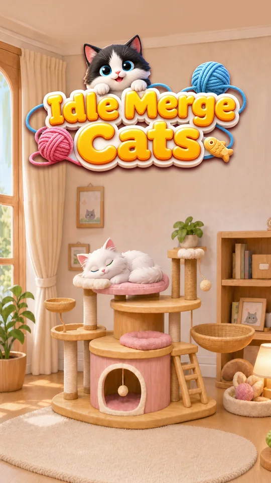 Idle Merge Cats bright merge effects and cat costumes